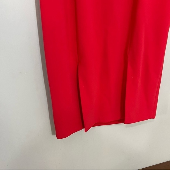 Black Halo Red Date Night Asymmetrical Dress Size 10 Cocktail Bodycon Midi Party - Picture 12 of 14